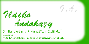 ildiko andahazy business card